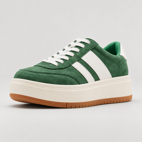 Nestquora Women Green Platform Retro Sneakers