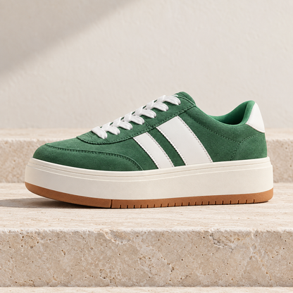 Nestquora Women Green Platform Retro Sneakers