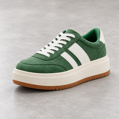 Nestquora Women Green Platform Retro Sneakers